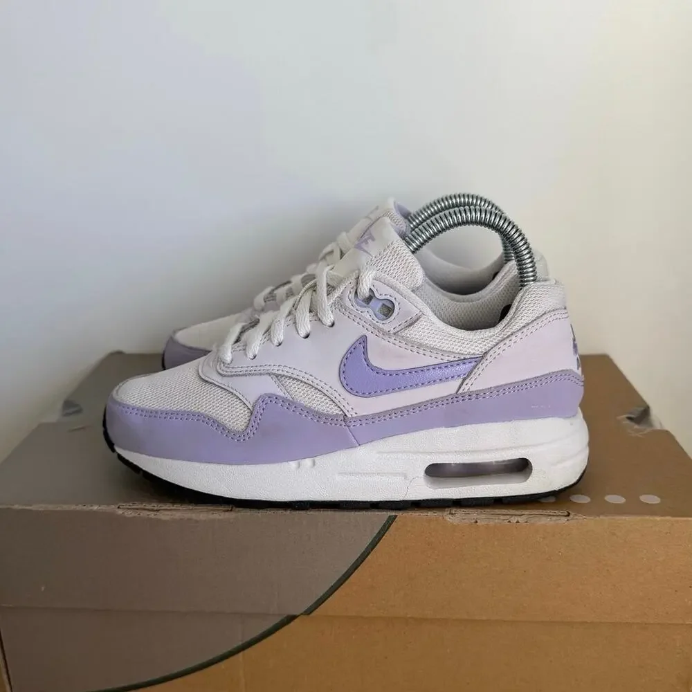 Nike Air Max 1 ‘White/Purple’ Kids Sneakers- SZ 2 Y